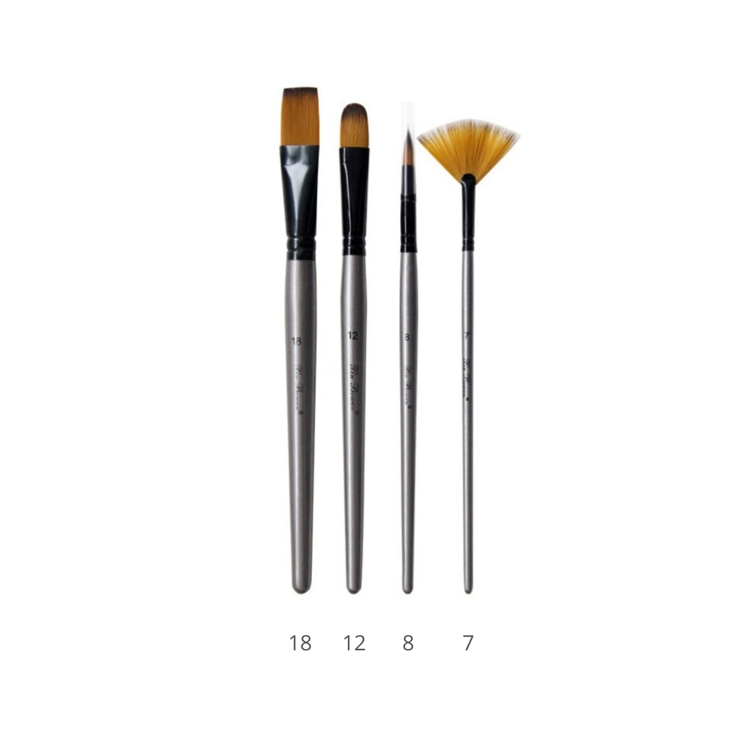 Set of  4 Quality Artist Paintbrushes Synthetic Hair