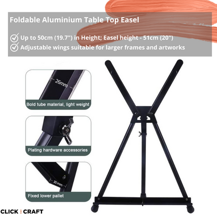 Aluminum Foldable Tabletop Artist Easel