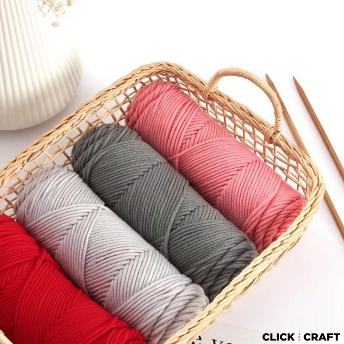 Red Knitting Cotton Yarn | 8-ply Light Worsted Double Knitting