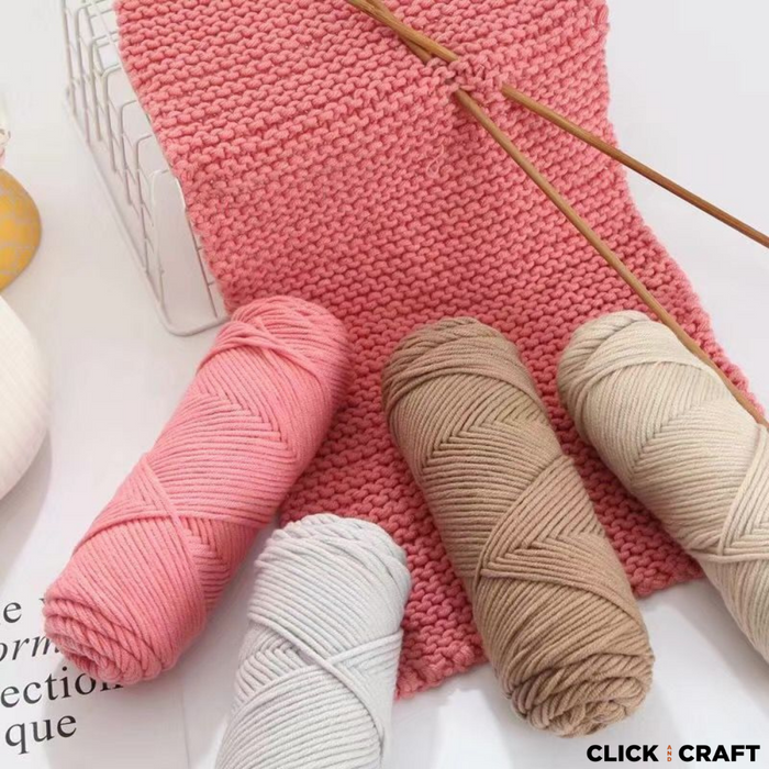  Pllieay Khaki Cotton Yarn, 4x50g Crochet Yarn for