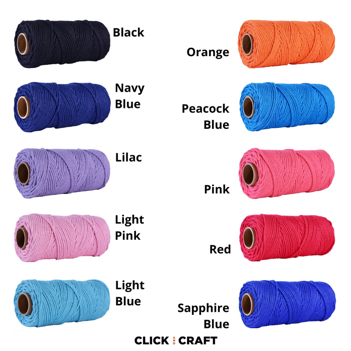 Dark Violet Macrame Cords | 3-Strand 100% Cotton Cords 100m/109yd