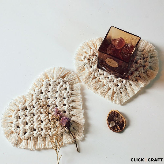 Set of 2 Handmade Heart Coasters