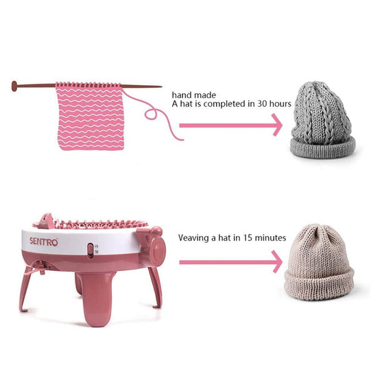 Review & How to Use SENTRO Knitting Machine - 22, 32, 40, 48 needles knitting  Loom Machine 