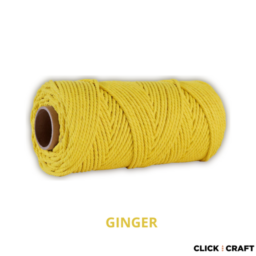 Ginger Macrame Cords | 3-Strand 100% Cotton Cords 100m/109yd