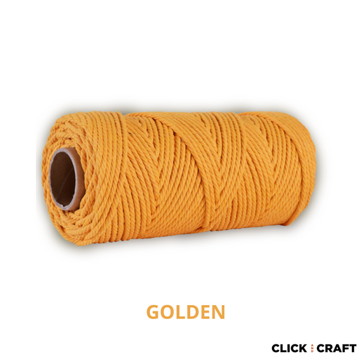 Golden Macrame Cords | 3-Strand 100% Cotton Cords 100m/109yd