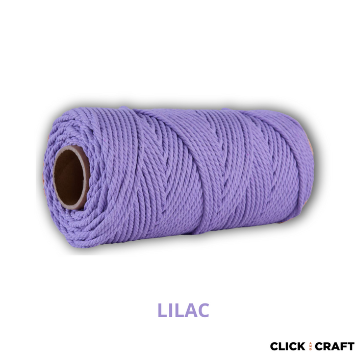 Lilac Macrame Cords | 3-Strand 100% Cotton Cords 100m/109yd