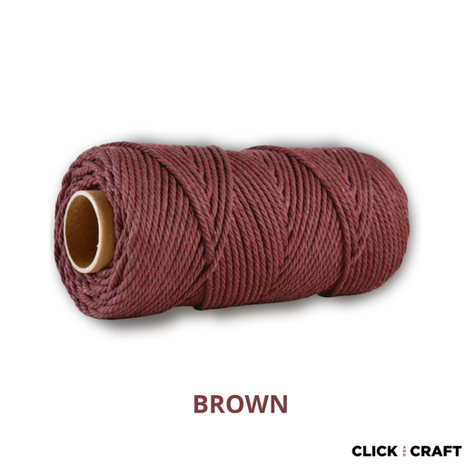 Brown Macrame Cords | 3-Strand 100% Cotton Cords 100m/109yd