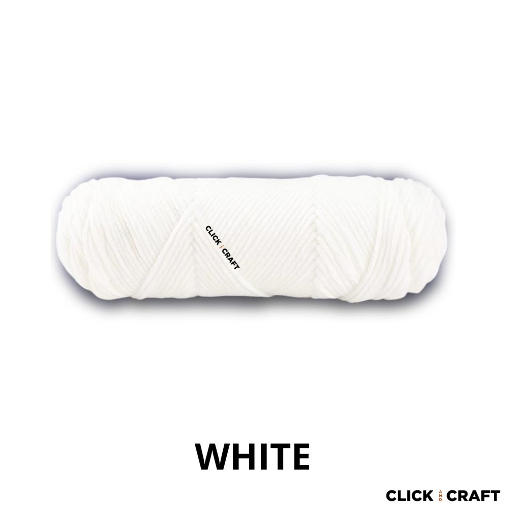 White Knitting Cotton Yarn 8ply Light Worsted Double Knitting