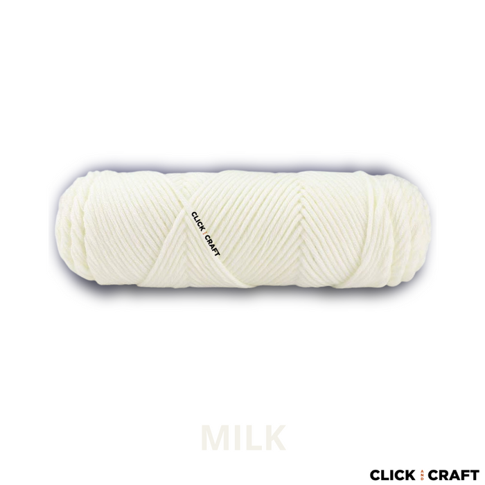 Milk Knitting Cotton Yarn | 8-ply Light Worsted Double Knitting