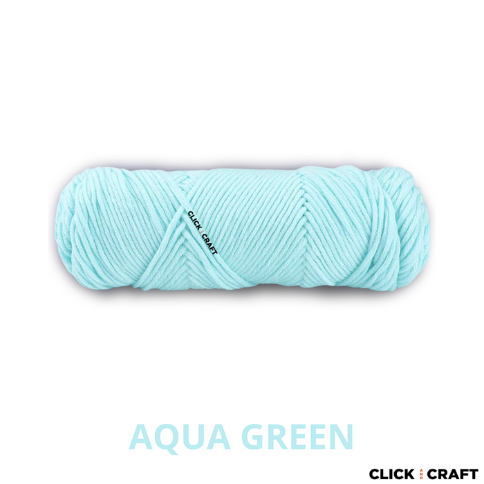 Aqua Green Knitting Cotton Yarn | 8-ply Light Worsted Double Knitting