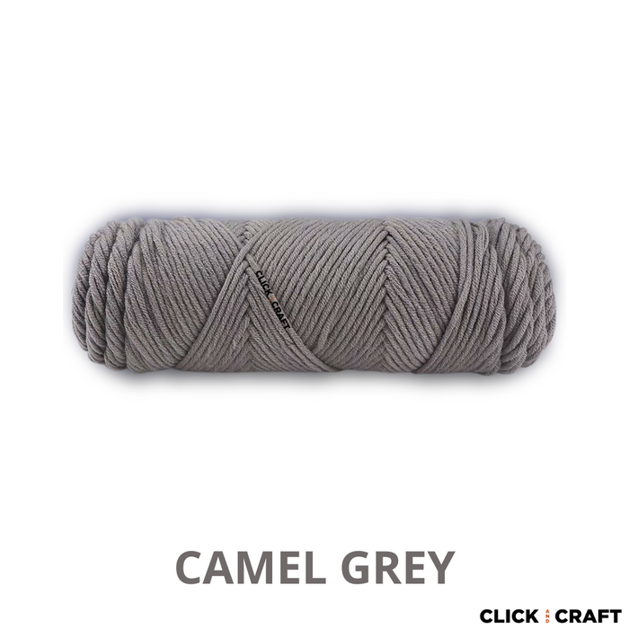 Camel Grey Knitting Cotton Yarn | 8-ply Light Worsted Double Knitting
