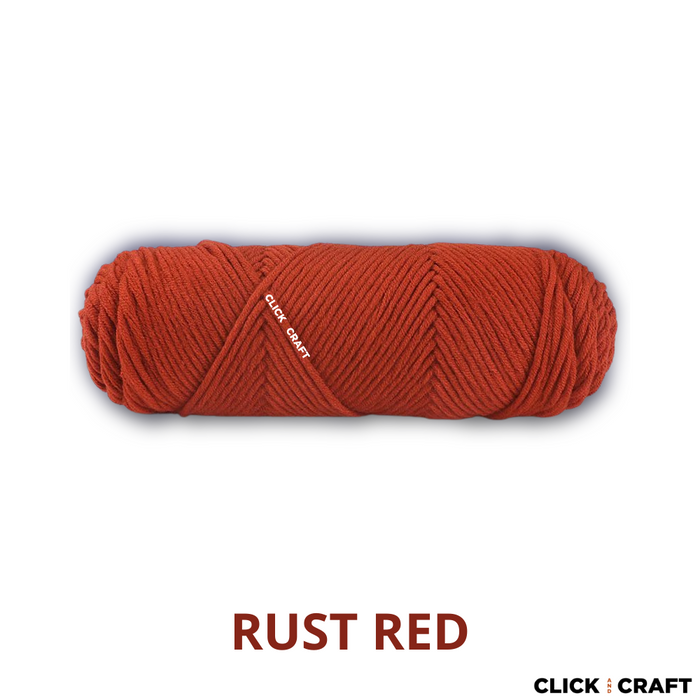 Rust Red Knitting Cotton Yarn | 8-ply Light Worsted Double Knitting
