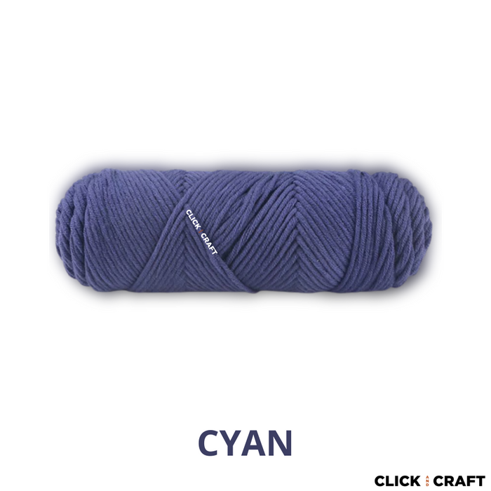 Cyan Knitting Cotton Yarn | 8-ply Light Worsted Double Knitting