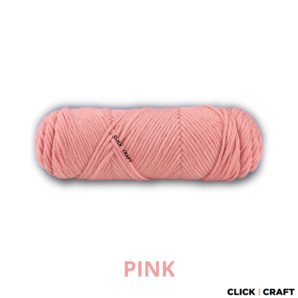 Pink Knitting Cotton Yarn | 8-ply Light Worsted Double Knitting