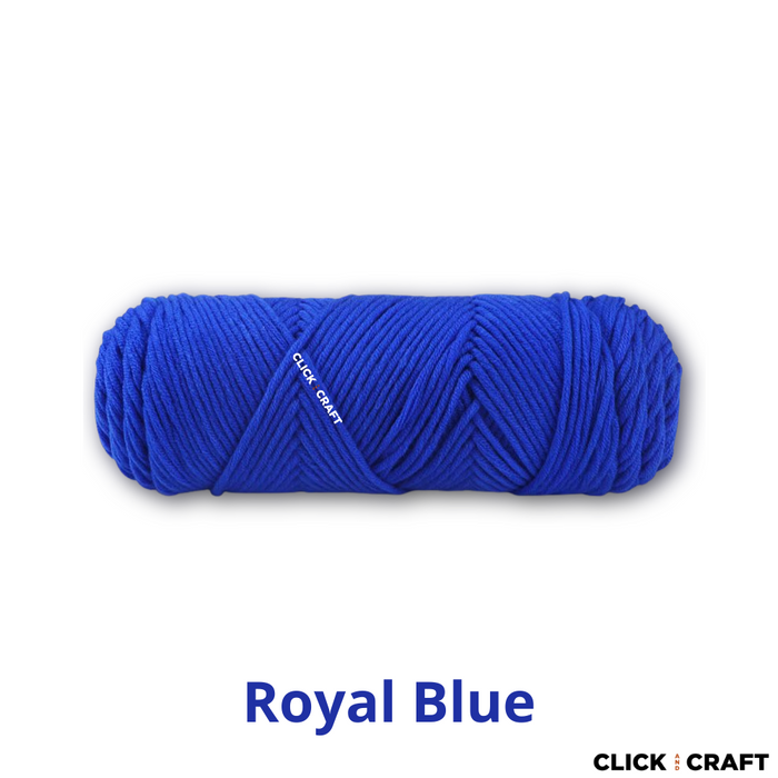 Royal Blue Knitting Cotton Yarn | 8-ply Light Worsted Double Knitting