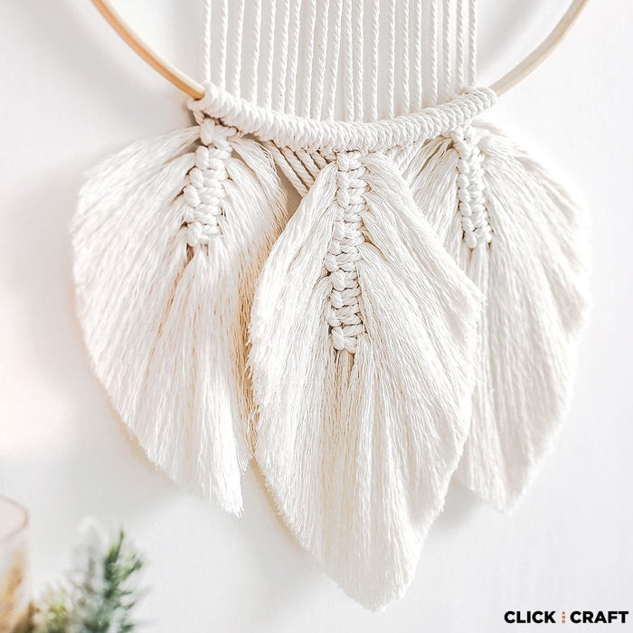 Macrame Kit - Easy - The Circle and 3 Leaves — Click and Craft
