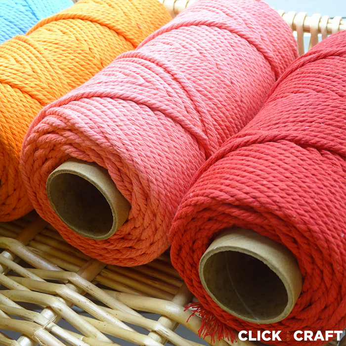 Red Macrame Cords | 3-Strand 100% Cotton Cords 100m/109yd