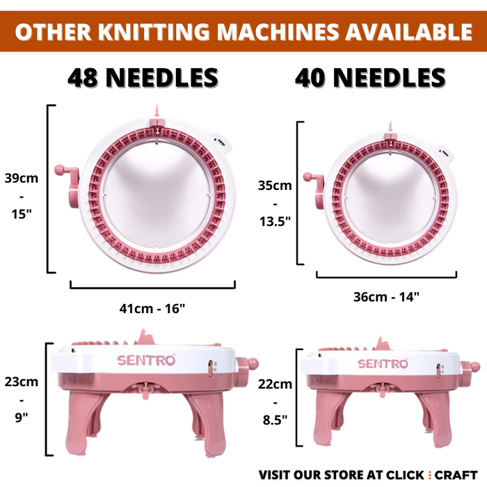 22 Needles Knitting Machine with Row Counter and Plain/Tube Weave  Conversion Key, Efficiently DIY Scarf Hat Sock 
