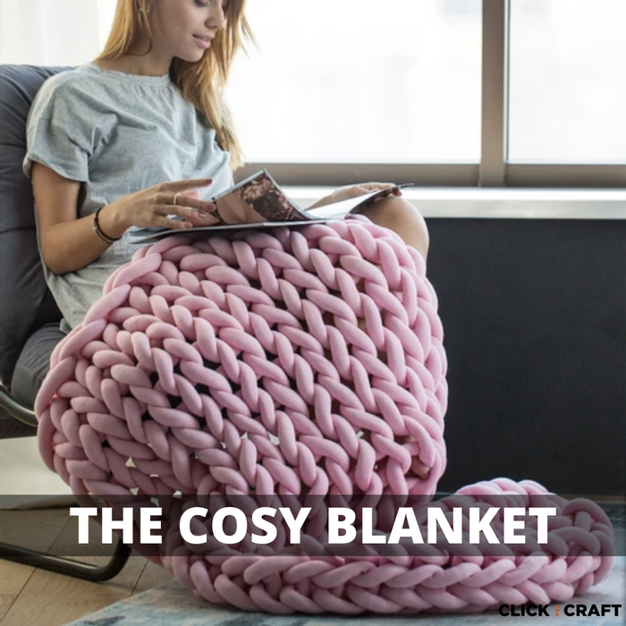 The Cosy Blanket  Learn Arm Knitting With our Chunky Tube Yarn Kits —  Click and Craft