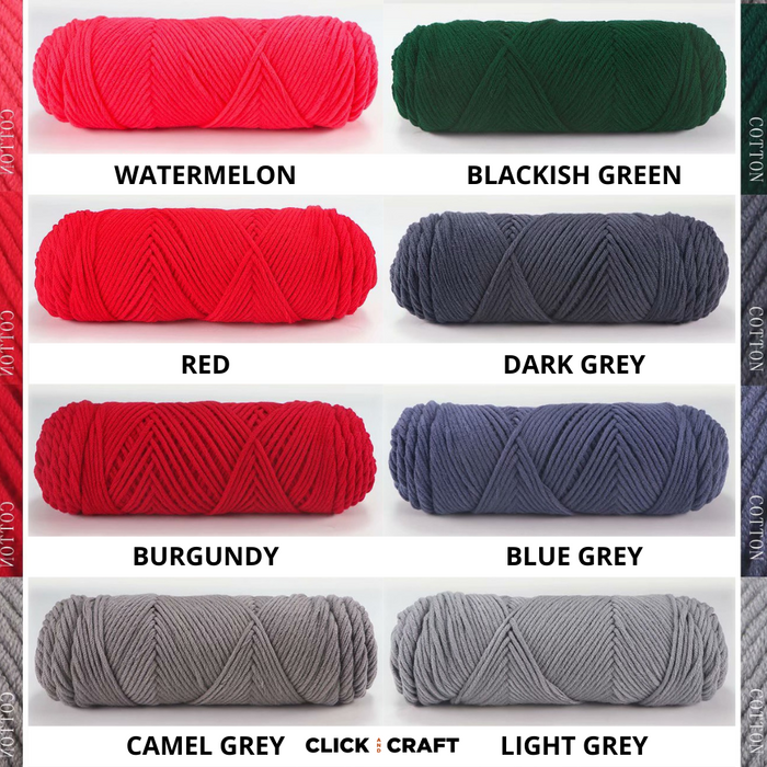 Burgundy Knitting Cotton Yarn | 8-ply Light Worsted Double Knitting