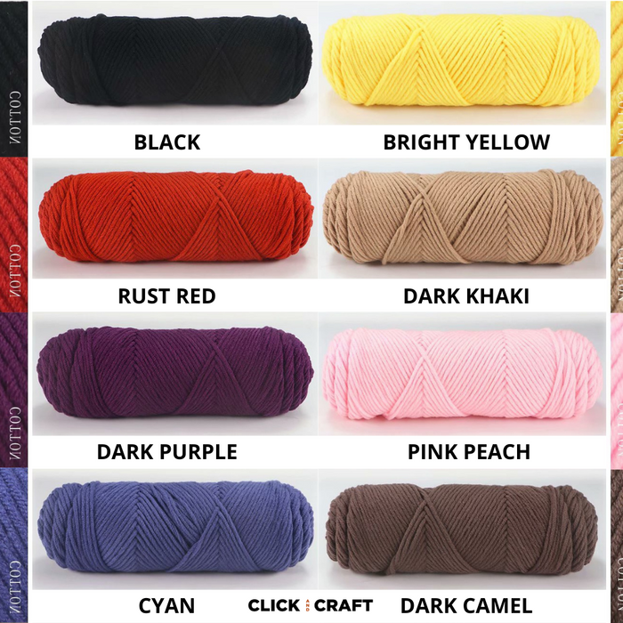Dark Grey Knitting Cotton Yarn | 8-ply Light Worsted Double Knitting