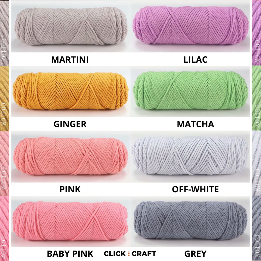 Off-White Knitting Cotton Yarn | 8-ply Light Worsted Double Knitting