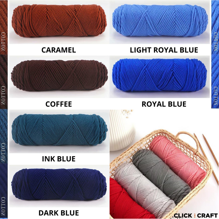 Coffee Knitting Cotton Yarn | 8-ply Light Worsted Double Knitting