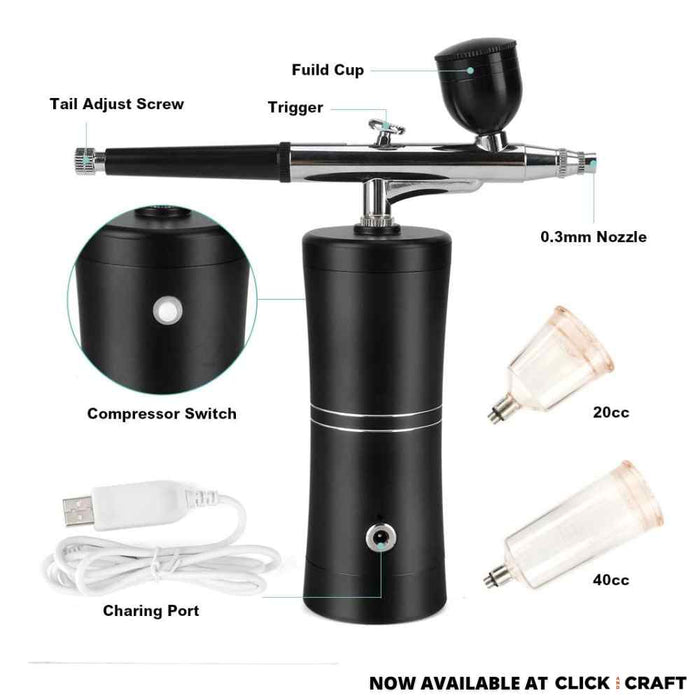  Airbrush Kit Rechargeable Cordless Airbrush Compressor