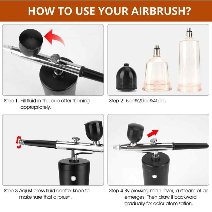 Intellectual Trigger Airbrush Air Compressor Kit Black - Beauty